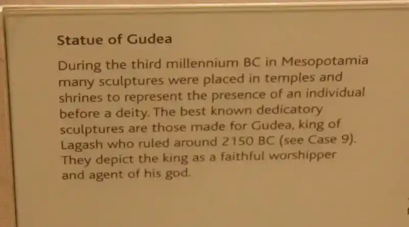 Statue of Gudea, king of Lagash who ruled around 2150 BC